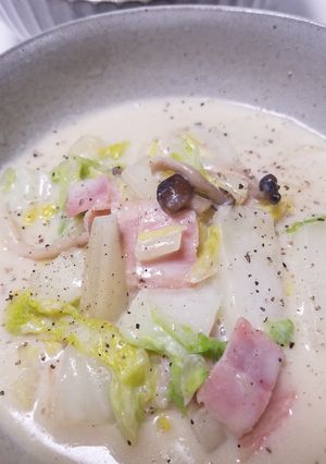 お二人さんの☆白菜の豆乳クリーム煮！-レシピのメイン写真