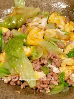 レタス救済 中華風レタスと玉子ひき肉炒め-レシピのメイン写真