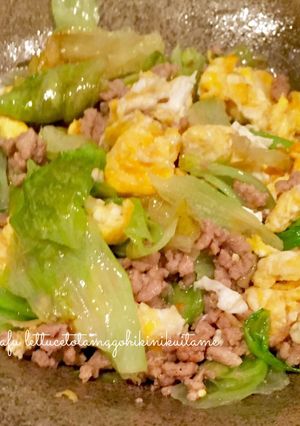 レタス救済 中華風レタスと玉子ひき肉炒め-レシピのメイン写真