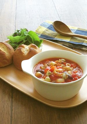 あさりと豆のミネストローネスープ-レシピのメイン写真