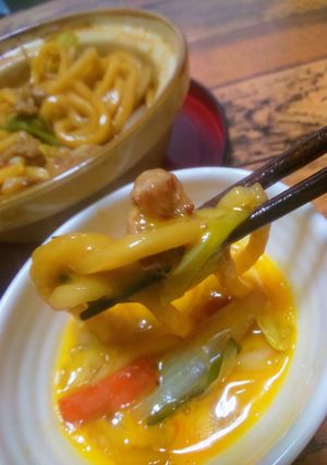 生姜たっぷり汁なし味噌煮込みうどん-レシピのメイン写真