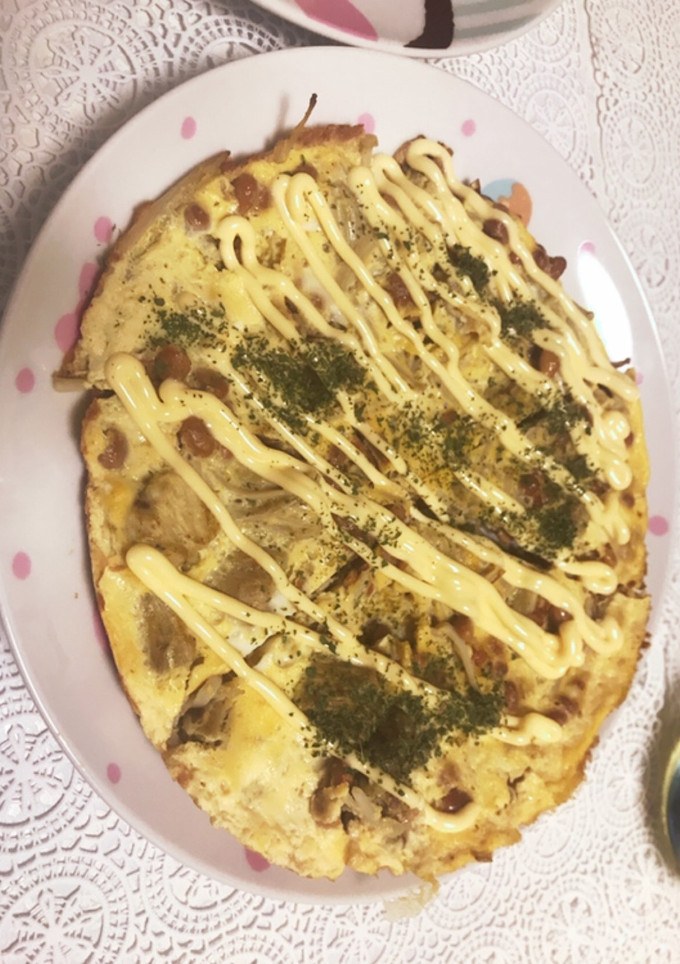 納豆とエノキのオムレツ-レシピのメイン写真