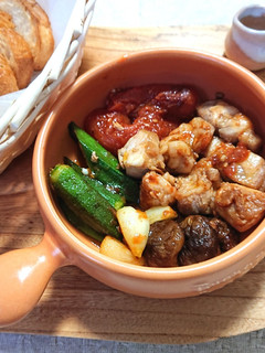 椎茸オクラ鶏肉トマトアヒージョバケット付-レシピのメイン写真