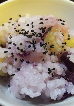 ダブルさつま芋ご飯 紫芋と紅はるか-レシピのメイン写真