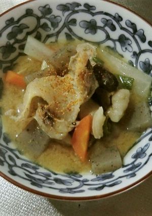 牛筋と大根ねぎの、みそ味煮込み-レシピのメイン写真