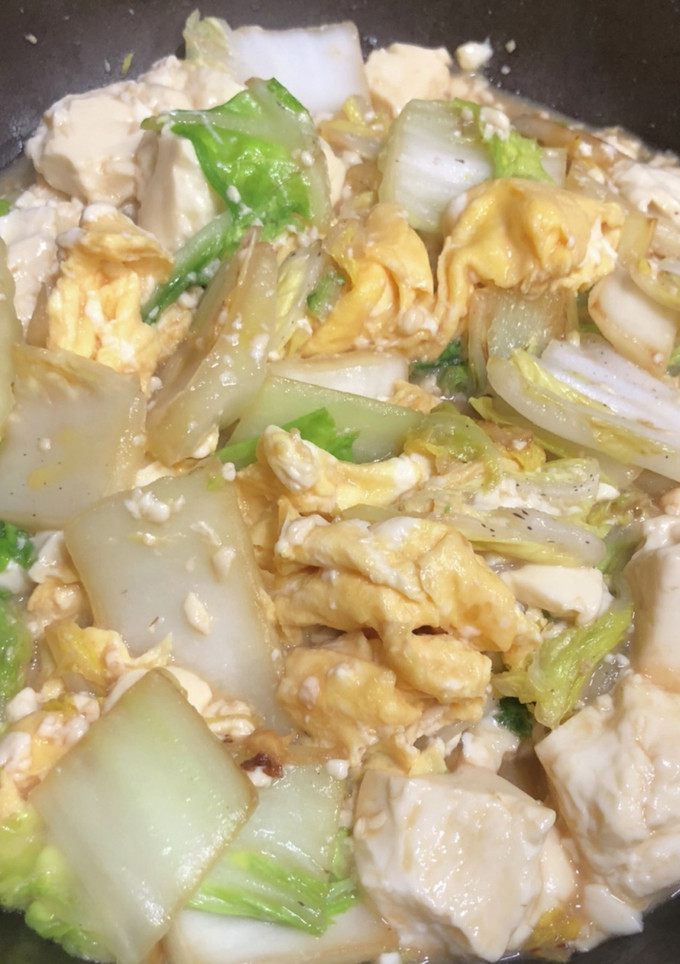 簡単☆ありものde白菜と豆腐の卵炒め-レシピのメイン写真