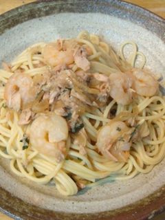 エビとツナの和風パスタ-レシピのメイン写真