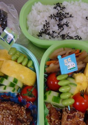 鶏手羽いりごままぶし弁当&文字弁当-レシピのメイン写真