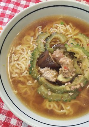 麻婆ゴーヤ♡なすかけ味噌ラーメン-レシピのメイン写真