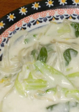 5分で⁈チンゲン菜のミルク煮-レシピのメイン写真