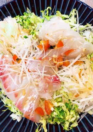 鯛のカルパッチョサラダ　千切りレタス-レシピのメイン写真