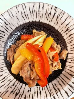 豚肉と筍パプリカのオイスターソース炒め-レシピのメイン写真