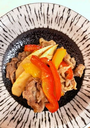 豚肉と筍パプリカのオイスターソース炒め-レシピのメイン写真