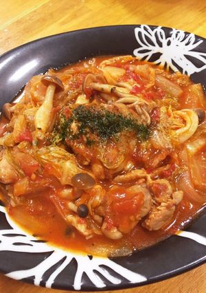簡単美味しい!鶏肉白菜のトマト煮-レシピのメイン写真