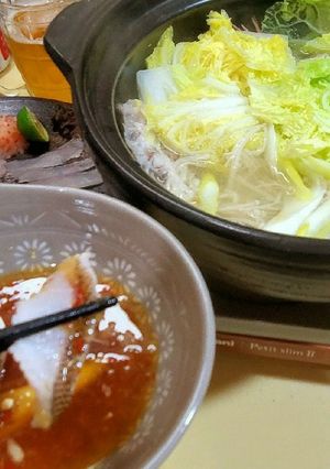 絶品！かさごのしゃぶ鍋(他のお刺身でも)-レシピのメイン写真