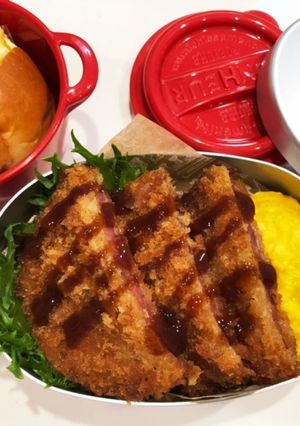 のっけ弁当(ハムカツ)-レシピのメイン写真