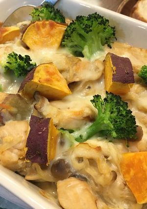 鮭とさつまいもの豆乳グラタン-レシピのメイン写真
