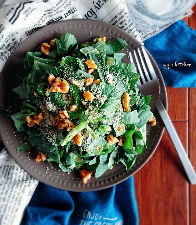ソフトケールのハニーマスタードサラダ。 by ゆぅゅぅ 【クックパッド