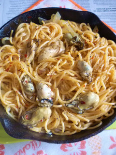 水漬けパスタでオイスター・ペペロンチーノ-レシピのメイン写真