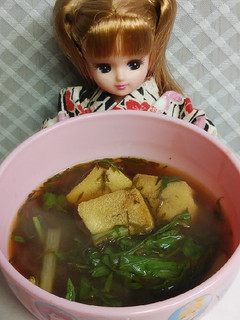 リカちゃん♡赤だし*アカモク高野豆腐水菜-レシピのメイン写真