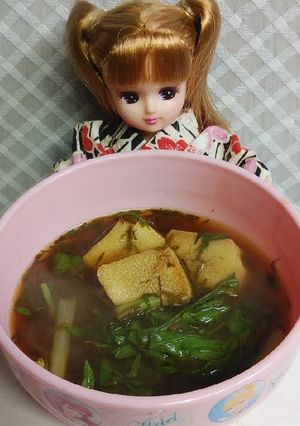 リカちゃん♡赤だし*アカモク高野豆腐水菜-レシピのメイン写真