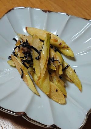 マコモタケの塩昆布ニンニクソテー-レシピのメイン写真