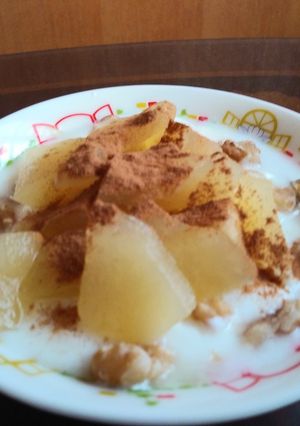 りんごとシナモンの簡単朝食ヨーグルト-レシピのメイン写真