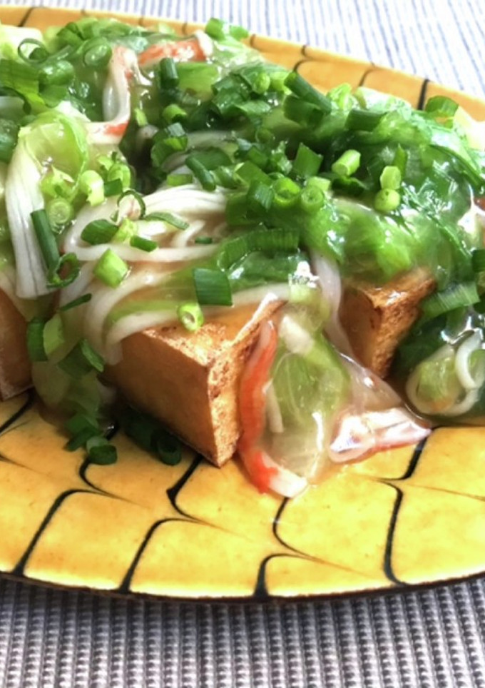 和風あん(薄)で厚揚げのレタスあんかけ-レシピのメイン写真