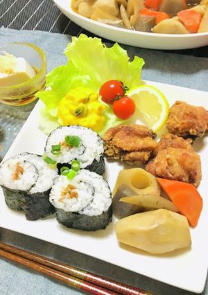 納豆巻き・唐揚げで体にいい夕食メニュー-レシピのメイン写真