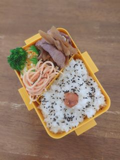 ささがきゴボウと豚肉の甘辛煮弁当♪-レシピのメイン写真