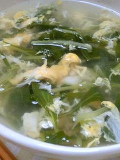 これうま♪ 水菜とたまごの梅スープ-レシピのメイン写真