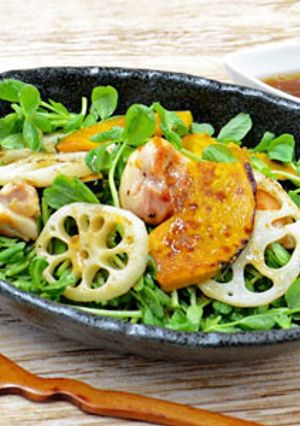 豆苗とれんこん、かぼちゃのサラダ-レシピのメイン写真