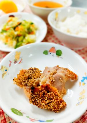 鶏のごま味噌焼♪簡単漬けて焼くだけ！給食-レシピのメイン写真