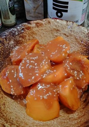 柿の酢味噌がけ(簡単)-レシピのメイン写真