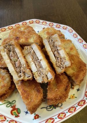 れんこんのひき肉挟み揚げ♪-レシピのメイン写真