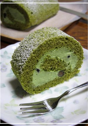 * 抹茶黒豆ロール *-レシピのメイン写真