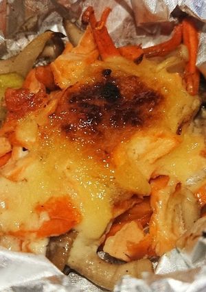 野菜と鮭のからしマヨネーズホイル焼き-レシピのメイン写真