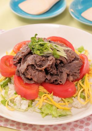 シャキシャキレタスの焼肉ちらし寿司-レシピのメイン写真