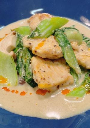 青梗菜と鶏肉の宗田クリーム煮-レシピのメイン写真