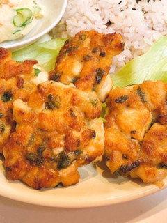 鶏むね肉のコロコロ焼き(大葉入り)-レシピのメイン写真