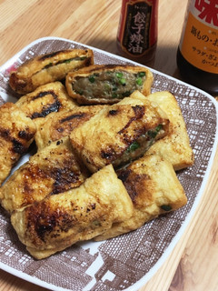 材料4つ♡時短!簡単!油揚げギョウザ-レシピのメイン写真