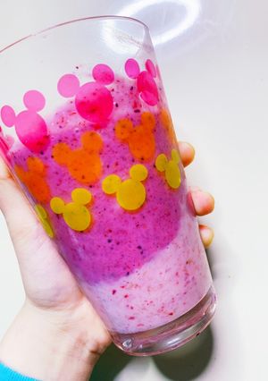 二色のダブルベリースムージー-レシピのメイン写真