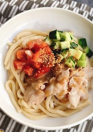 【ごまドレ】冷しゃぶサラダうどん-レシピのメイン写真