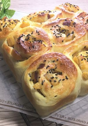 ポリ袋deさつま芋の甘煮ちぎりパン-レシピのメイン写真