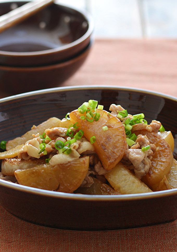焼き大根と豚肉の煮もの-レシピのメイン写真