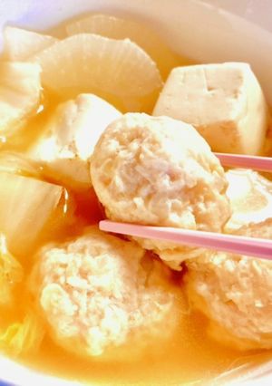 柚子胡椒香る鶏団子♡水炊き風スープ♡-レシピのメイン写真