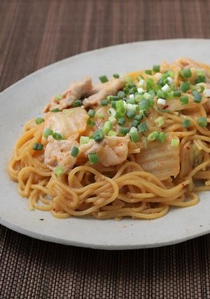電子レンジで豚キムチ焼きそば-レシピのメイン写真