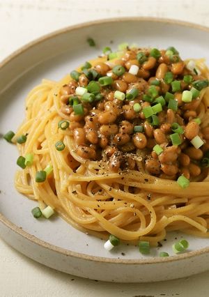 電子レンジで納豆パスタ-レシピのメイン写真