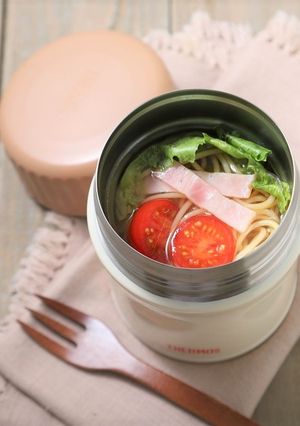 スープジャーでコンソメスープパスタ-レシピのメイン写真