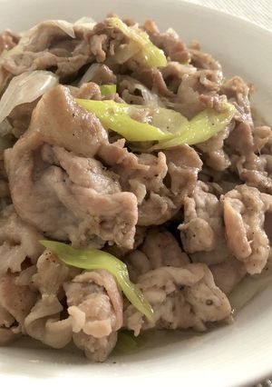 簡単ご飯が進む！豚肉と長ネギの塩ダレ炒め-レシピのメイン写真